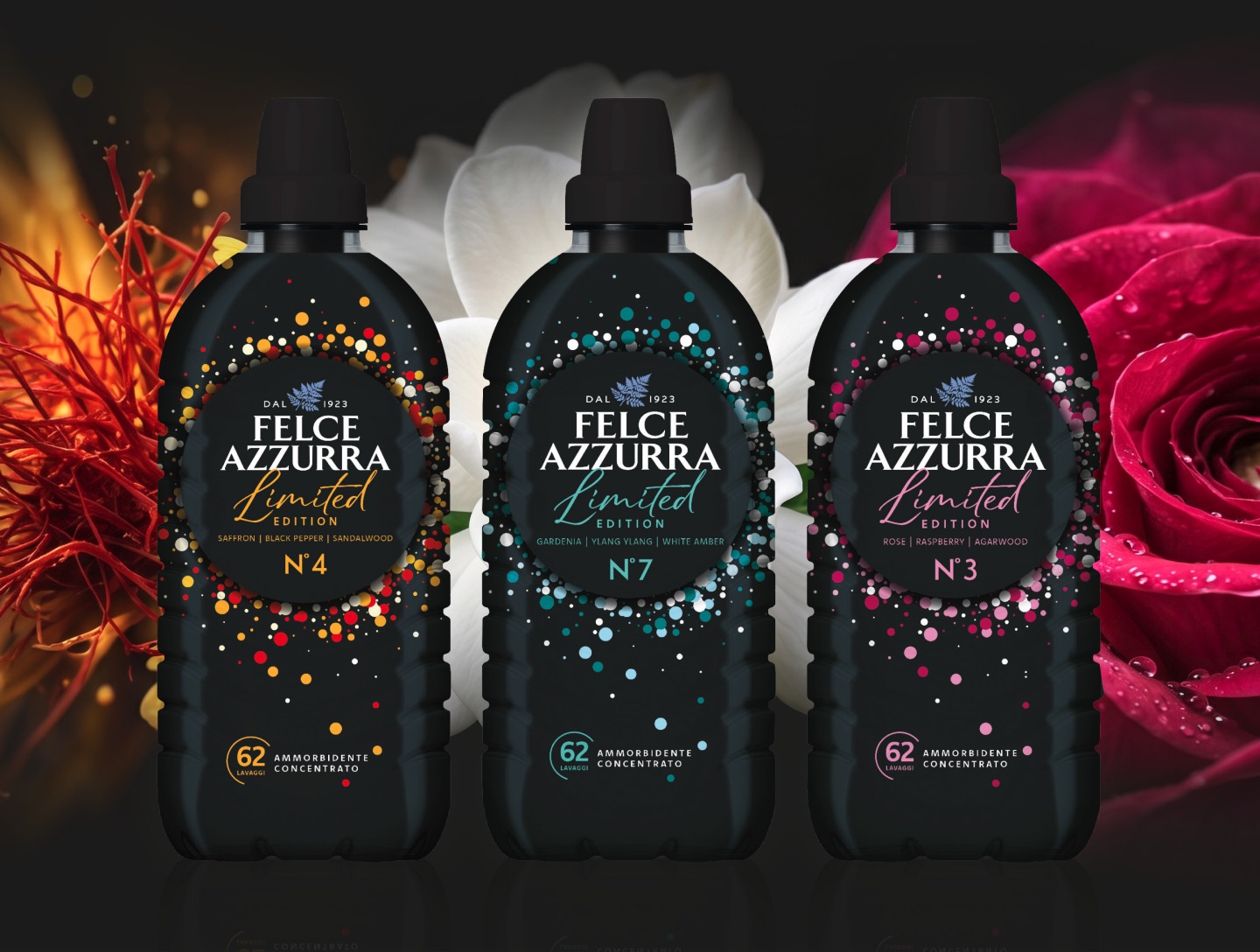 I tre ammorbidenti Felce Azzurra Limited Edition N°4, N°7 e N°3